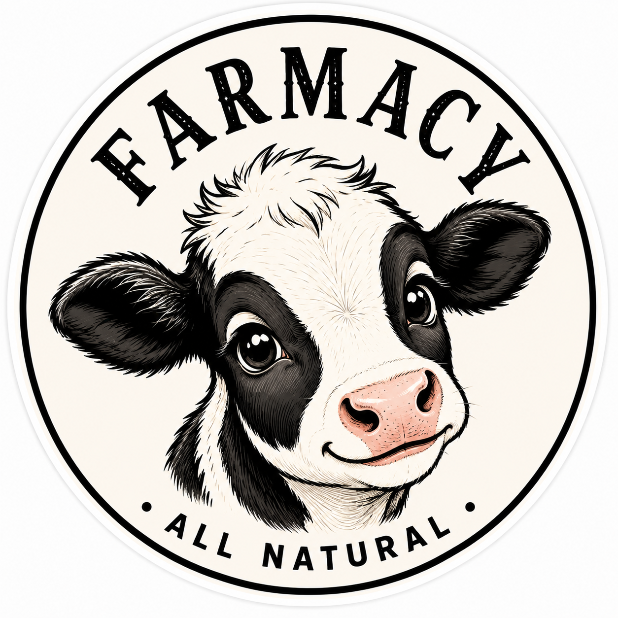 Baby Cow Sticker 3"x3"